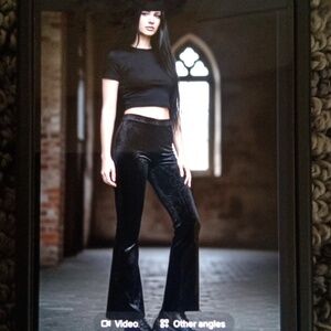 Killstar Gothic Velvet Womens Pullover Pants Black Wide Leg Tall Emo SzXS